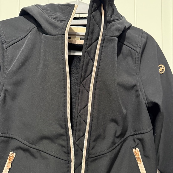 MICHAEL Michael Kors Girl Black Coat with Fur Lining - Picture 11 of 14